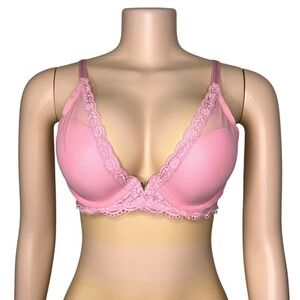 Victoria's Secret Plunge/Plongeant Lightly Padded Bra Size 36C Peach‎ Coral